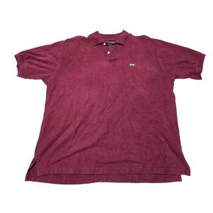 Heritage Preppy Britches‎ Burgundy Polo Shirt Cotton Drop-Tail XL